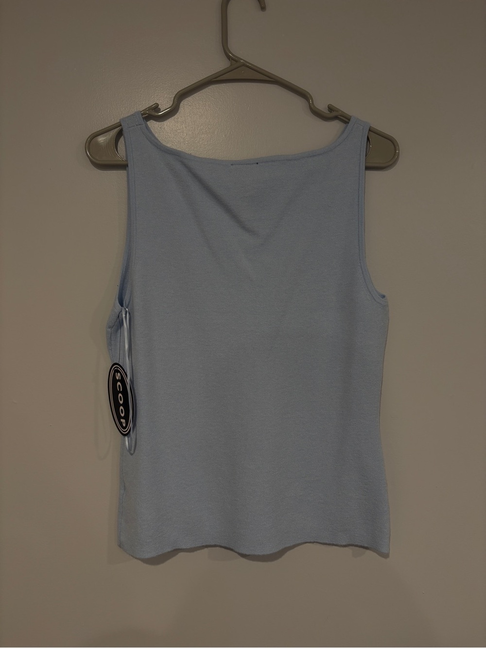 Button Front Light Blue Tank Top - Picture 2 of 4
